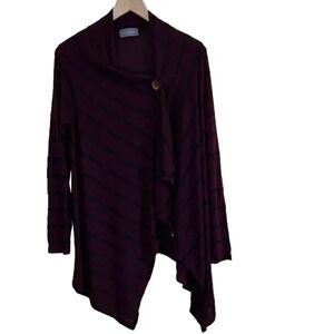 Cherish Women’s Purple Striped Wrap Sweater Medium